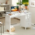 thumbnail image 3 of Topbuy Computer Desk Writing Table w/3 Drawers Workstation for Home Office White, 3 of 9