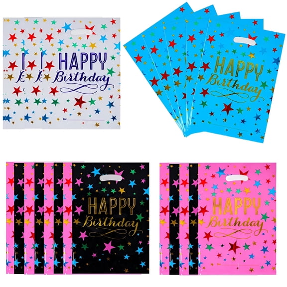 CCOCC 40 Pcs Kids Party Favors Bags,Birthday Goodie Candy Bags,Party Goody Favor Bags (Pattern 4colors)