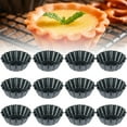 thumbnail image 4 of Lzvxtym Carbon Steel Nonstick Egg Tart Mould 12 Pack Muffin Cupcake Tins Flower Shaped Pudding Molds, 4 of 11