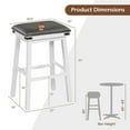 thumbnail image 3 of Costway 30'' Dining Bar Stool Set of 2 Pub Height Padded Seat Wood Frame Kitchen White, 3 of 9