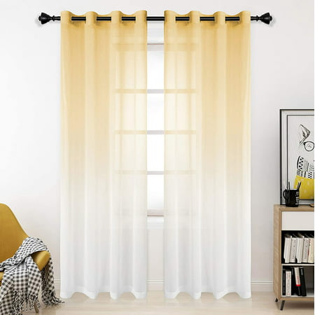Heibinfaux Linen Sheer Curtains 54 X, 108 Inch Sheer Grommet Curtains