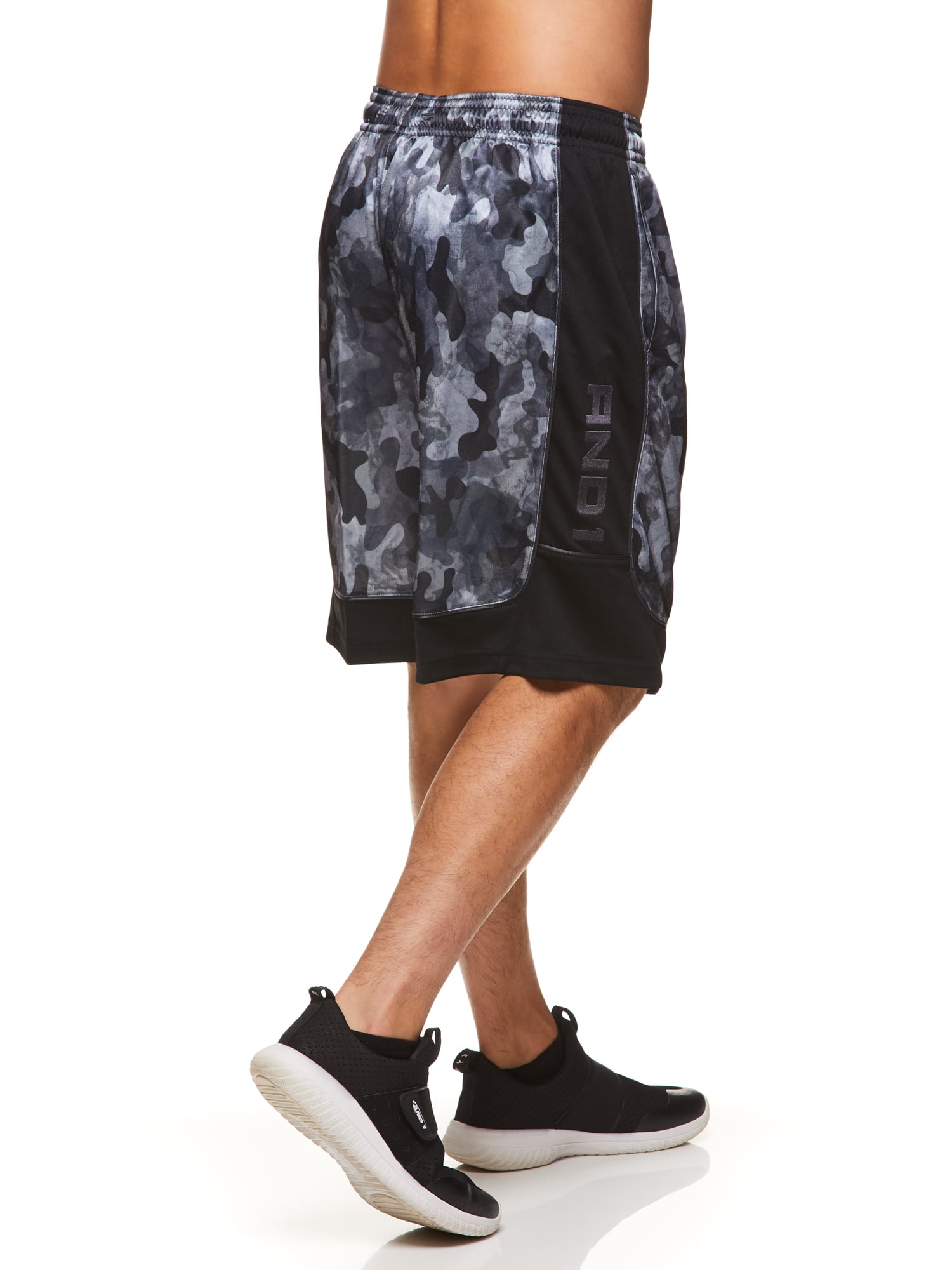 AND1 Men's Active 11" All Court Basketball Shorts with Camo Print, up to 5XL