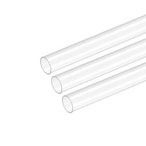 Plastic Pipe Rigid Tube Clear 0.4"(10mm) ID 0.43"(11mm) OD 6" (150mm) for Lighting, Water Plumbing, Pack of 3