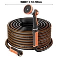 thumbnail image 4 of VEVOR Garden Hose, 200 ft 5/8" Heavy Duty Rubber Water Hose with 10 Mode Nozzle, 150PSI Working & 600PSI Burst, Flexible & Non-kink Outdoor Waterhose with 3/4" Fitting, Lightweight Hoses, 4 of 9