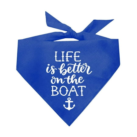 Life Is Better On A Boat Triangle Dog Bandana
