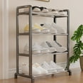 thumbnail image 6 of Tyidzon 4 Tier Shoe Rack for Closet Metal Shoe Rack Shoe Storage Organizer for Closet, Entryway, Bedroom, Floor, Black, 6 of 9