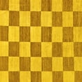 thumbnail image 1 of Ahgly Company Machine Washable Indoor Square Checkered Yellow Modern Area Rugs, 4' Square, 1 of 4
