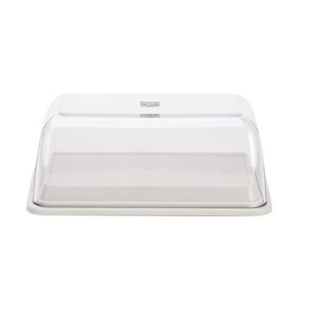 Zak Designs Colorways Plastic Butter Dish, Eggshell White