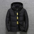 thumbnail image 1 of Mikilon Men Solid Casual Thicken Hooded Zipper Turndown Multi-pocket Jacket Coats, 1 of 9