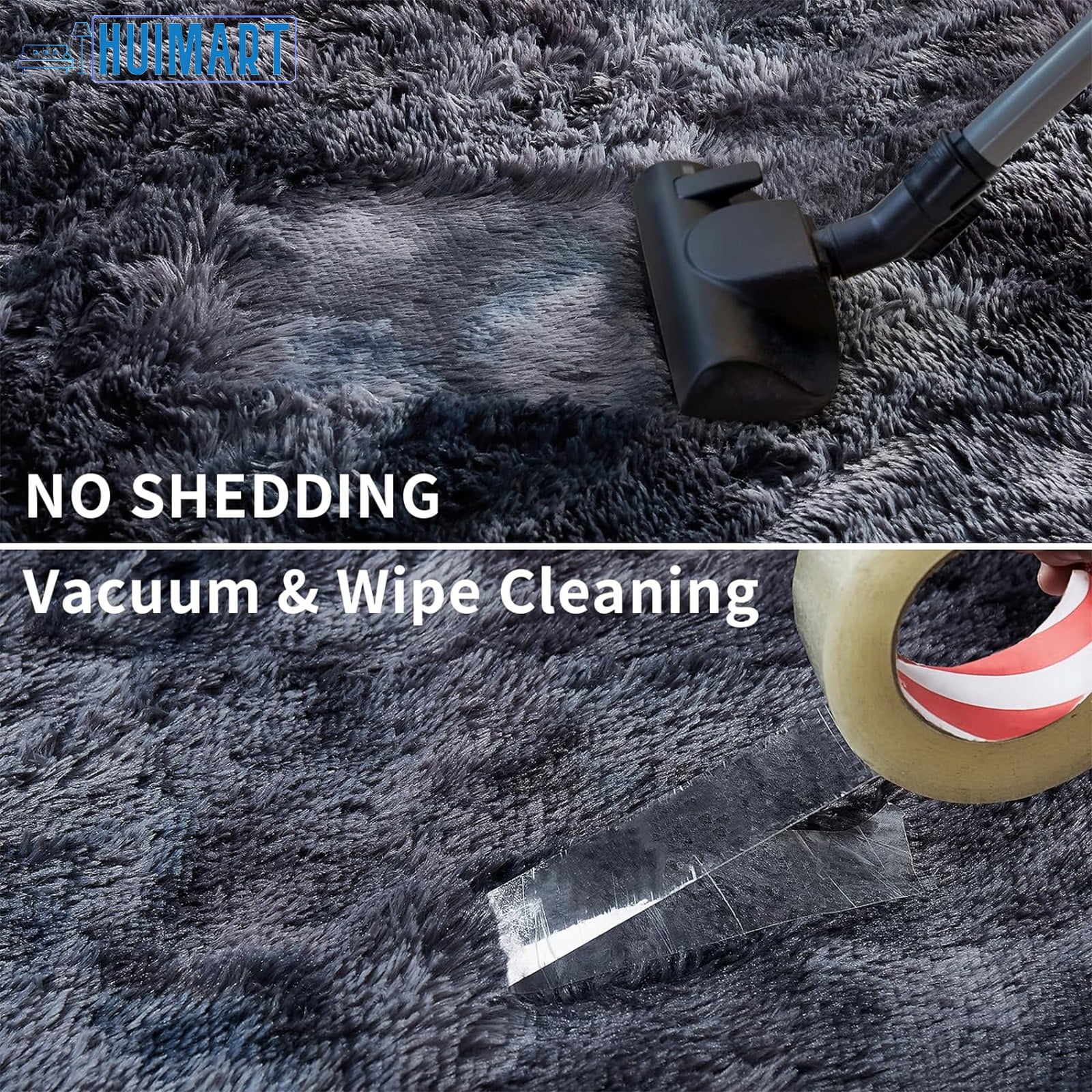 SUSUZI 5 x 7 ft Shaggy Area Rugs for Bedroom Living Room Modern Large Fluffy Floor Rugs Plush Soft Carpet Rugs Home Décor, Charcoal Gray