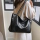 thumbnail image 5 of Bolso suave para axila para mujer, bolso de mano de PU de gran capacidad, bolso de hombro elegante, bolso de compras sencillo de Color sólido para ir de compras, 5 of 6