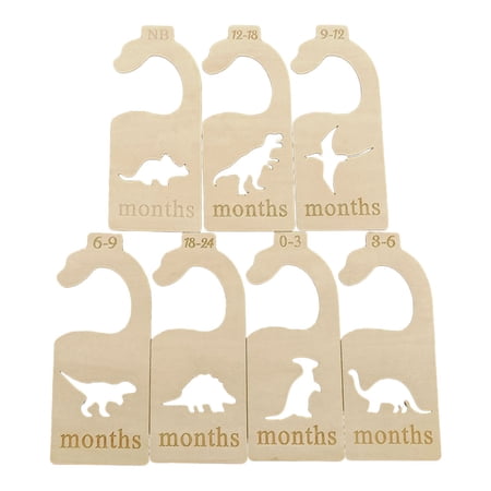 7 Pieces Newborn Supplies Baby Wardrobe Partition Wooden Milestone New Mother Gift Baby Clothes Wardrobe Organizer
