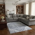 thumbnail image 2 of HomeRoots 664737 9 x 12 ft. Denim Blue, Ivory & Gray Floral Medallion Washable Machine Made Rectangle Area Rug with UV Protection, 2 of 6