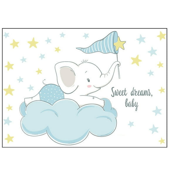 Cartoon Elephant on the clouds Wall Sticker Kids baby room bedroom home decoration wallpaper Self-adhesive Cute animal stickers