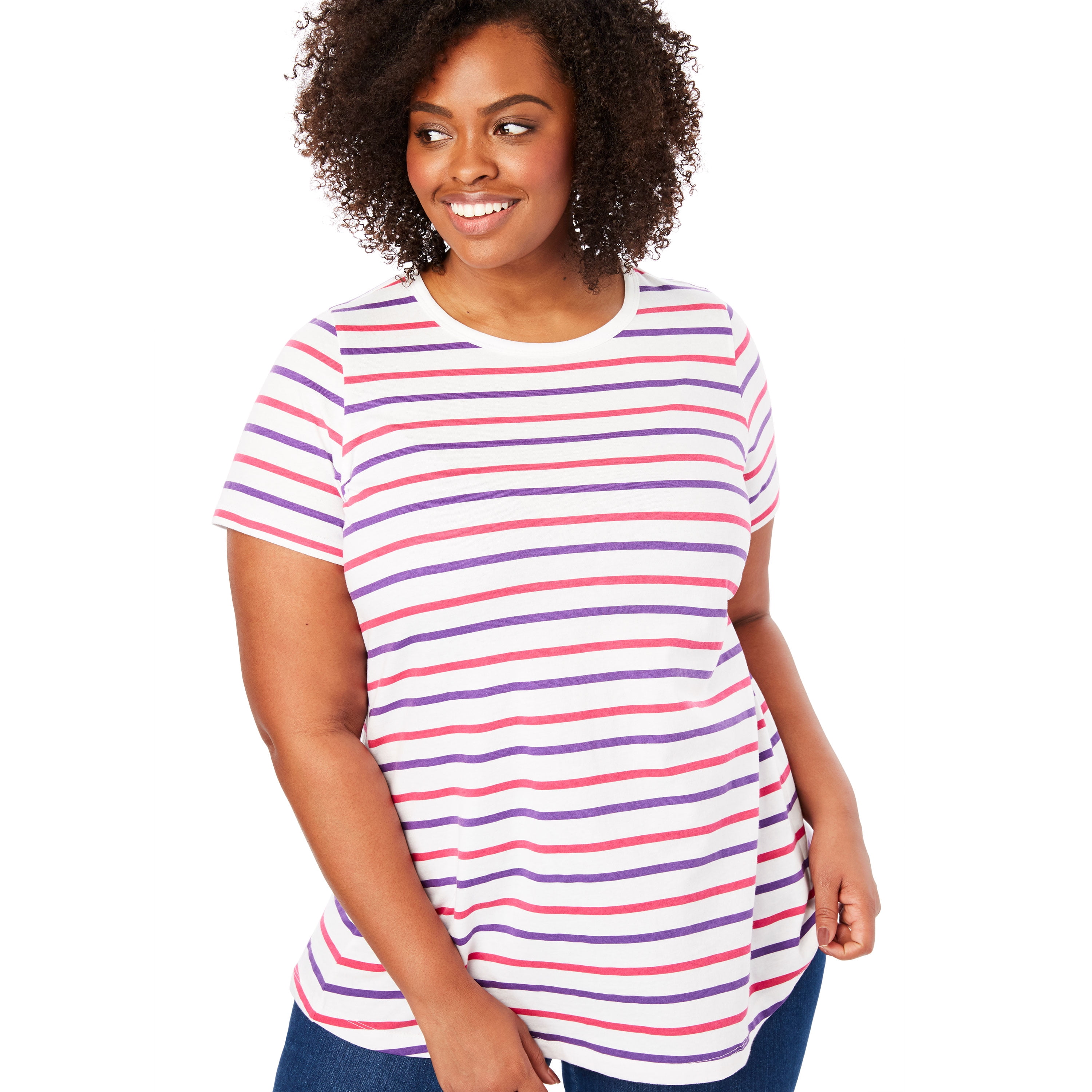 Woman Within Woman Within Plus Size Perfect Crewneck Printed Tee T