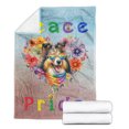 thumbnail image 2 of Peace Love Pride Shetland Sheepdog with Rainbow Sunglasses LGBT LGBTQ+ Cozy Fleece Blanket Sheltie Dog Lover Gifts Warm Soft Throw Blanket - 01004, 2 of 5