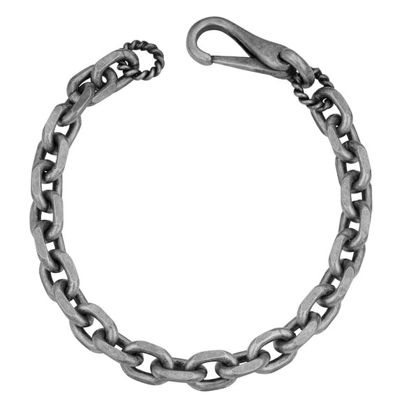 KoolJewelry Men's Oxidized Sterling Silver 8.8mm Oval Link Bracelet (8.5 inch)