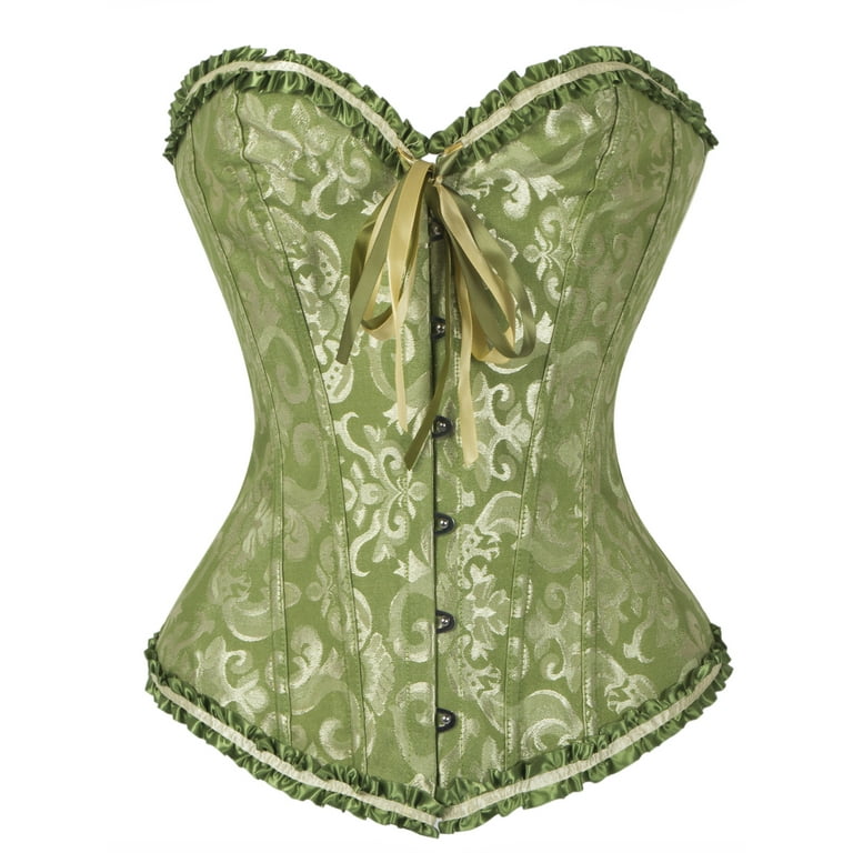 frawirshau Women's Lace Up Boned Overbust Corset Bustier frawirshau Women's Lace Up Boned Overbust Corset Bustier