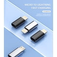 thumbnail image 2 of Micro USB Female to Lightning Male Charger Adapter(3 Pack)for iPhone 14 13 12 11 pro Max 7 8 Android Car Charging Cable Adaptor for Apple Connector for iPad Air Power Data Cord Portable Accessories, 2 of 7