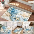 thumbnail image 5 of 2x3 Ft Entryway Area Rug, Blue Beach Coastal Kitchen Rug Runner Washable Floor Mat, Summer Starfish Nautical Shell Non Slip Indoor Door Mat Throw Carpet for Bathroom Living Room Bedroom, 5 of 8