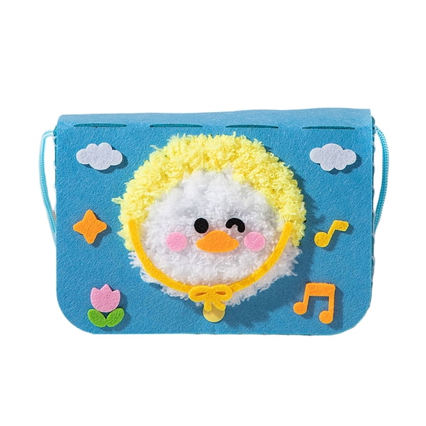 DIY Bordado Muñeca Set Caricatura Animal Costura Artesanía Kit Bolso Material Pack Obtener Un lindo bolso hecho a mano