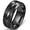 Black, variant on 8mm Purple Color Stainless Steel Matte Brushed Classic Plain Wedding Band Ring