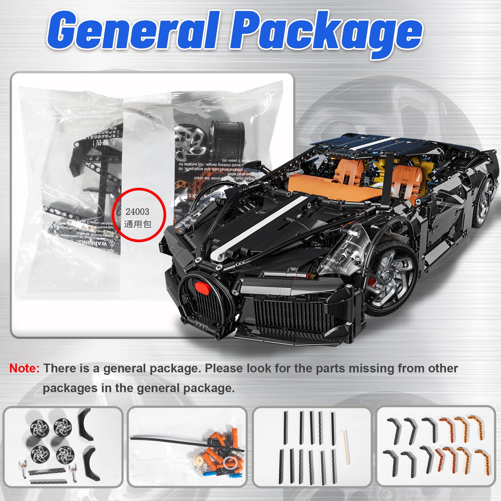 QOQ Super Car Building Toys 1:8 Model Car Building Blocks, Toy Car Gifts for Boys Teens Age 8+ Adults and Vehicle Enthusiasts