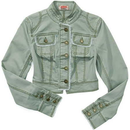 Juniors Cropped Military Jacket