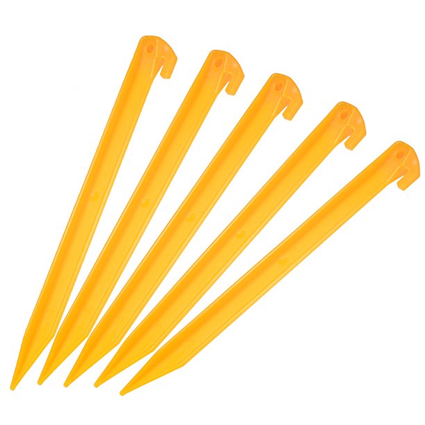 Uxcell 30cm/12 Inch Plastic Camping Tent Stakes Pegs with Hook Orange 10 Pack