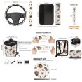 thumbnail image 7 of HUISEFOR 15 Packs Cow Print Bow Car Seat Cover Full Set Scratch-Resistant Including Steering Wheel Cover, Belt Cover, Breathable, Non Slip, Easy Installation, Fit for Most Cars, Auto, SUVs, 7 of 7