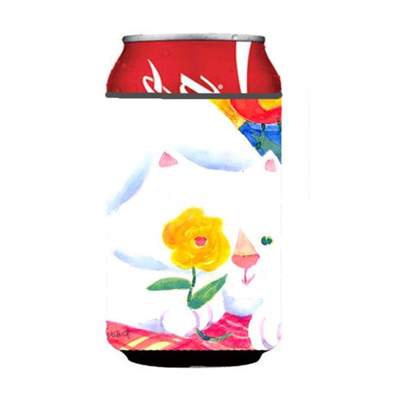 Big White Cat Can Or Bottle  Hugger