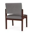 thumbnail image 3 of Pemberly Row Reception Waiting Armless Guest Chair / Walnut Wood / Light Gray, 3 of 5