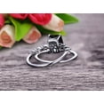 thumbnail image 3 of 2 Carat Emerald Cut 10k White Gold Black Diamond Moissanite Engagement Ring Bridal Set, 3 of 4