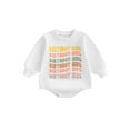 thumbnail image 2 of Aojekbee Baby Girls Boys Sweatshirts Rompers Birthday Clothes Letter Print Long Sleeve Toddler Fall Bodysuits, 2 of 10