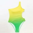 thumbnail image 5 of hoksml Women Bathing Suit One-Piece One Shoulder Fade Swimsuit Backless Padded Plus Size Overlay Print Bikini Swimsuit Clearance, 5 of 9