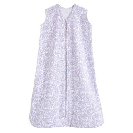 HALO SleepSack Wearable Blanket, 100% Cotton, Aster Flowers-Purple, Infant Girls, Medium, 6-12 Months
