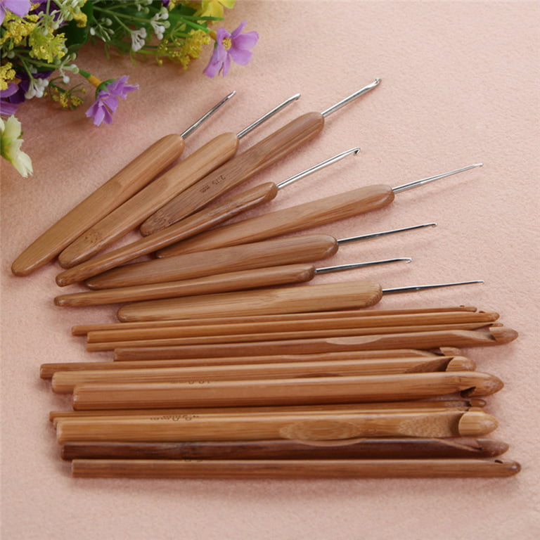 Crochet Hooks Set Of 15 Solid Wooden Crafted Yarn Turned Exotic Knitting  Hooks
