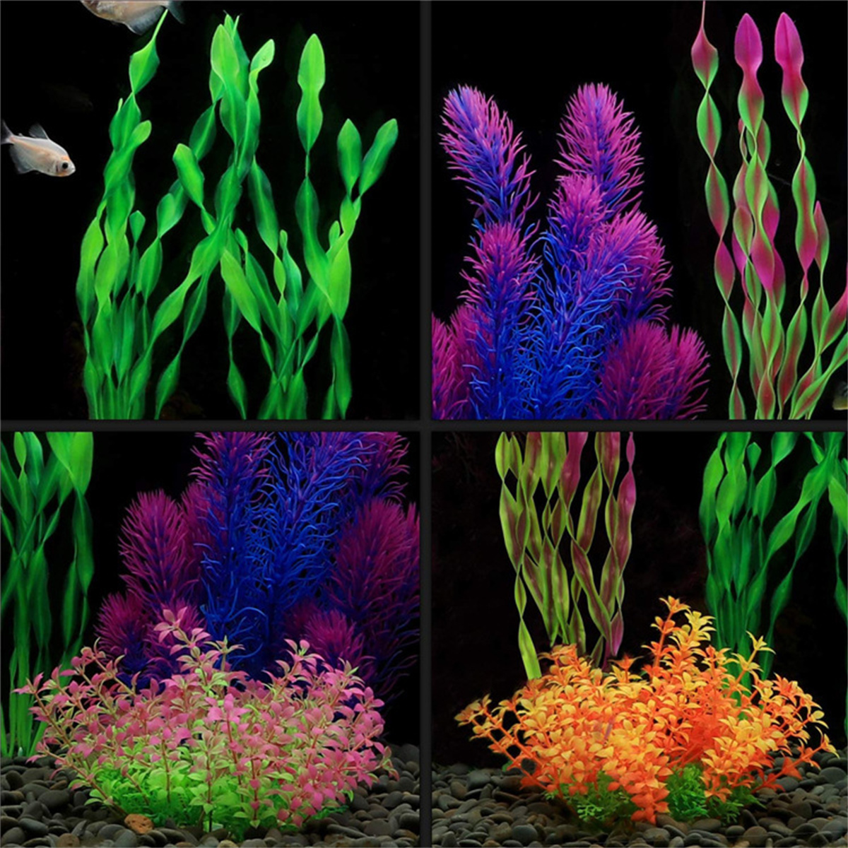 Kabuer Aquarium Plants Fish Tank Decorations Aquarium Decoration Purple Water Fake Plant Used for Fish Tank