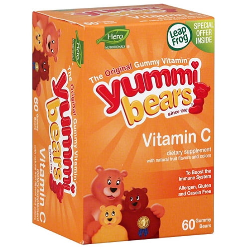 Yummi Bears Vitamin C Dietary Supplement Gummy Bears, 60 count