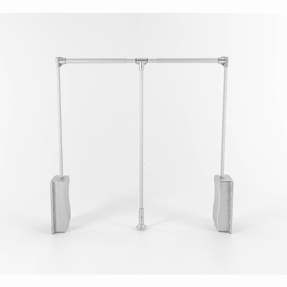 Pull Down Clothes Rod 89-120cm, Silver Aluminum Retractable Hanging Rack with 22lb Capacity for Closet, Laundry & More