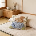 thumbnail image 4 of HuiXinOu Spring Animal Print Pillow Cover 16x16in, Cute Imitation Embroidery Design, Decorative Sofa Cushion Cover for Living Room, Seasonal Home Decor, 4 of 6