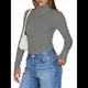 thumbnail image 3 of Camisetas de Larga para Mujer, Ropa Interior Térmica Básica de Otoño, Ropa de Invierno Gris XXL, 3 of 10