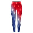 thumbnail image 3 of MKLEKYY Leggings deportivos para mujer, leggings con estampado de estrellas del Día de la Independencia para mujer, leggings deportivos de levantamiento, pantalones de yoga, 3 of 4