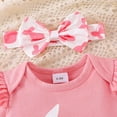 thumbnail image 3 of SONGGE Toddler Outfit Sets Easter Bunny Pnk Short Sleeve Bodysuit & Bow Skirt With Headband 3 Piece Set For Girls Cartoon Trendy Clothes Sets, 3 of 8
