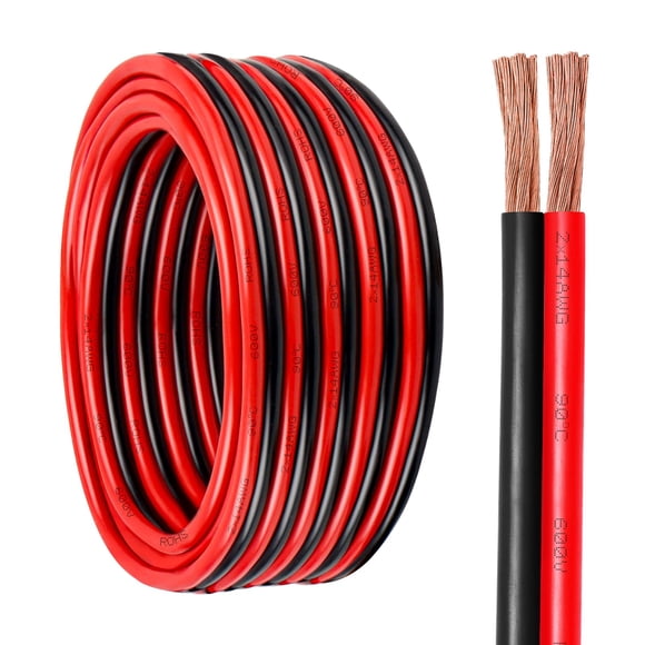 14 Gauge Wire 2 Conductors Copper Wire, 14 AWG Battery Cable Oxygen Free Copper Wire for Solar Panel, Automotive, Trailer, RV and Speaker (14 Gauge 3