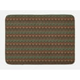 thumbnail image 1 of Bohemian Stripe Bath Mat, Motifs Triangles and Zigzags Print, Plush Bathroom Decor Mat with Non Slip Backing, 29.5" X 17.5", Burnt Sienna Pale Yellow, by Ambesonne, 1 of 2