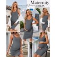 thumbnail image 2 of EKOUAER Womens Summer Maternity Dress Sleeveless Side Ruching Bodycon Tank Cute Basic Pregnancy Clothes, 2 of 6