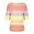thumbnail image 6 of Womens 3/4 Sleeve Tops Soft Graphic Tees Cool T Shirts Women's Cotton Tees Lightweight Half Sleeve V Neck Tops For Women Boho T Shirts For Women Womens Gradient Color Shirts Work Tops, 6 of 7