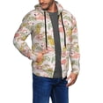 thumbnail image 2 of Uemuo Tropical Flamingo Pineapple for Men's Fashion Full-zip Hoodies & Sweatshirts with Kangaroo Pocket, Zip-up Hooded Sweatshirt, Moisture Wicking & Breathable-Medium, 2 of 5