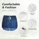 thumbnail image 4 of Balery Retro Blue Glitter Pantalones cortos deportivos para mujer con forro y dos bolsillos, elásticos, para entrenamiento, gimnasio, yoga-Small, 4 of 7
